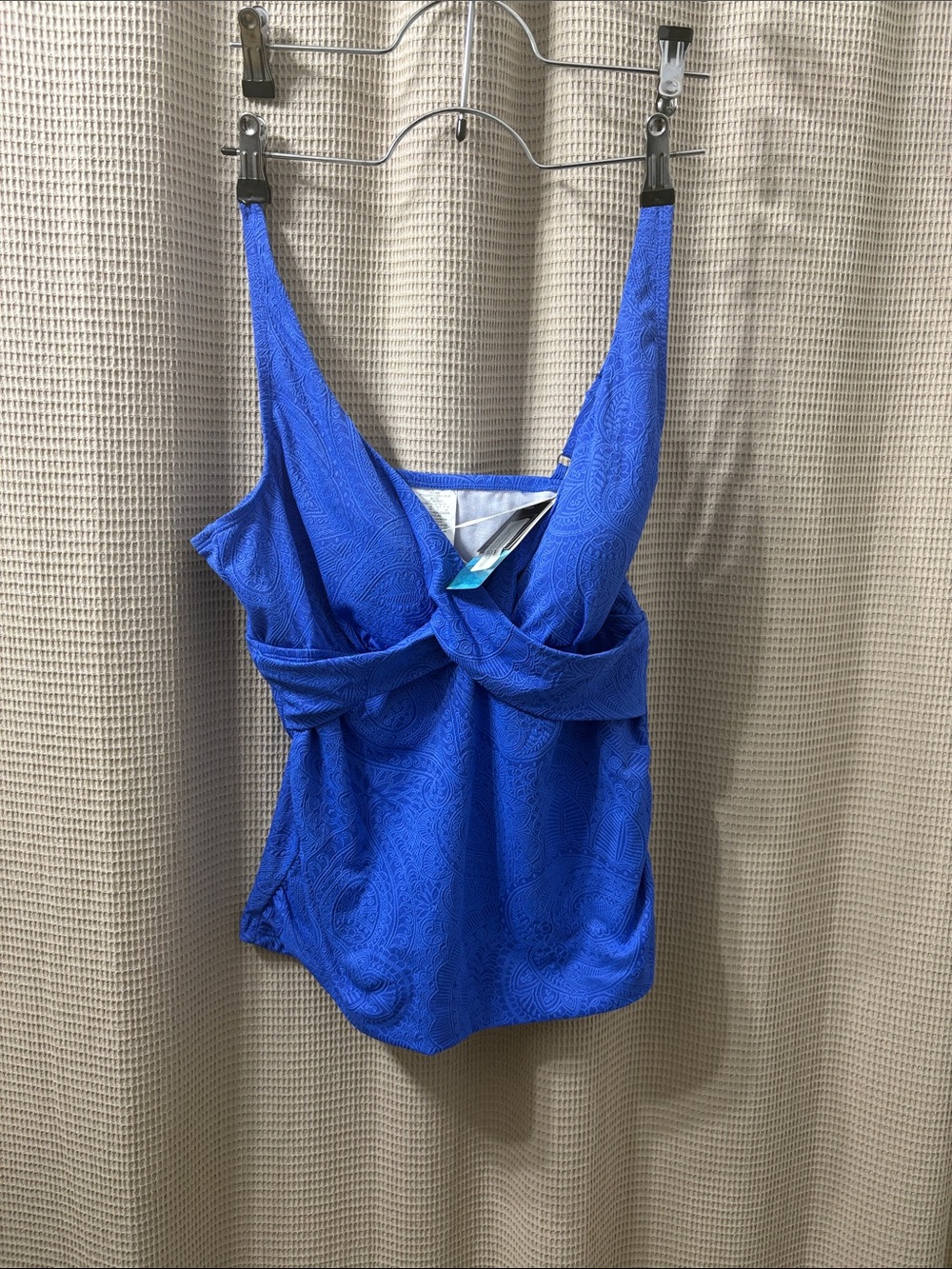 Swim solutions Macys Royal Blue Twist-Front Tankini Top nwt